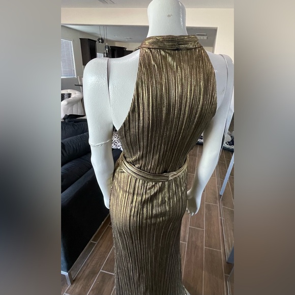 GOLD METALLIC FORMAL DRESS SZ 4 - Picture 7 of 8